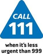 Call 111 when it is less urgent than 999